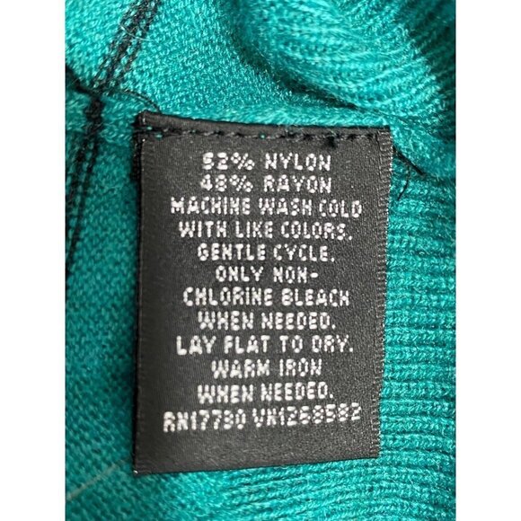 Mossimo Long Sleeve Pullover Green & Black Striped V-neck Sweater Women's Small - Picture 5 of 7